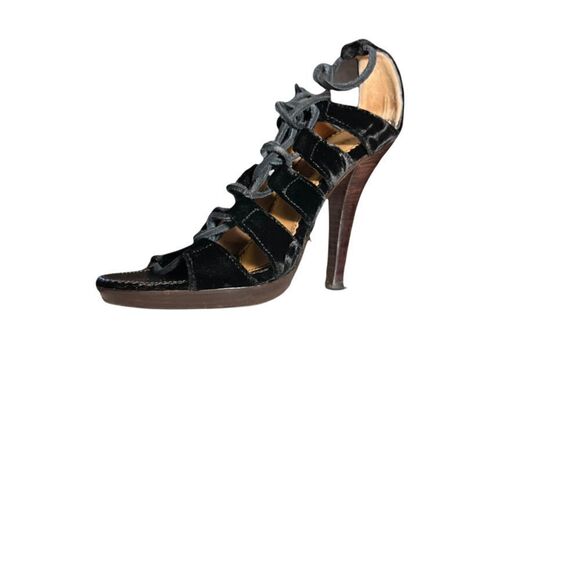 YSL Tom Ford Gladiators Heels Velvet Iconic Lace - Picture 12 of 15